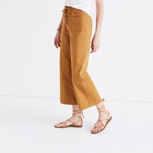 Madewell Lace-Up Wide Leg Crop Pants